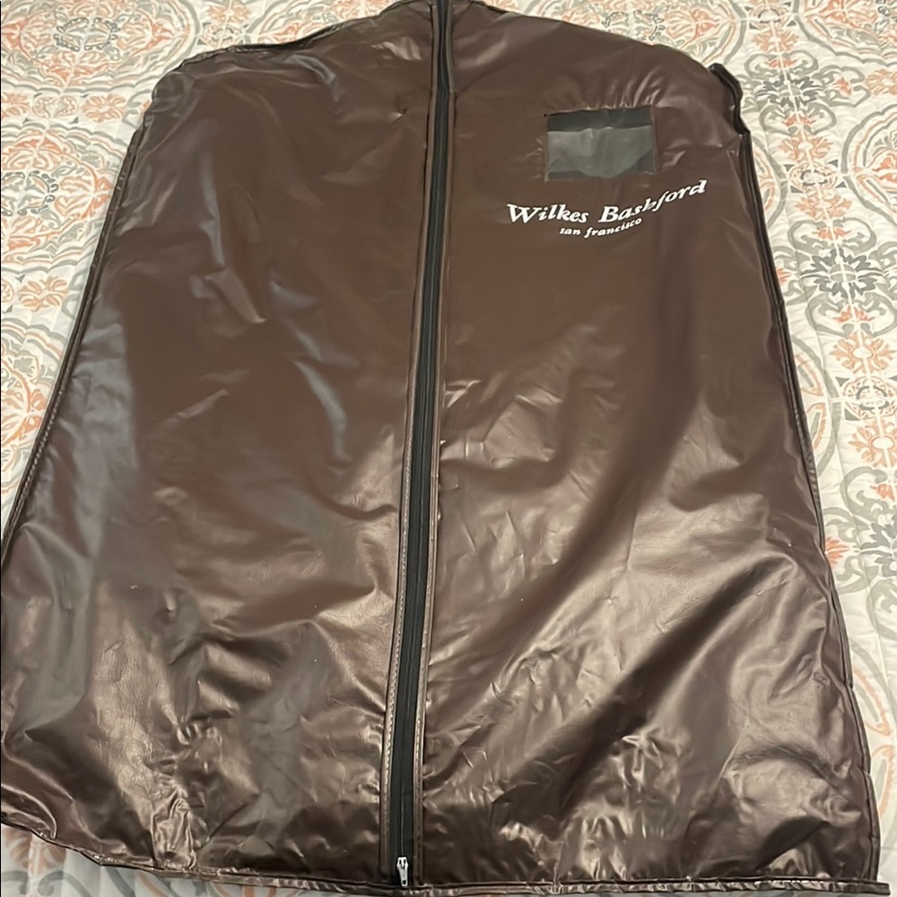Brown Full-Zip Jacket with Glossy Synthetic Material